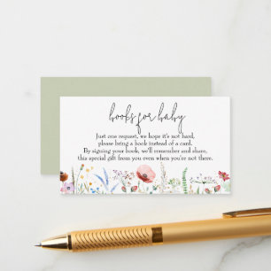 Bücher für Baby Wildblumen Babydusche Begleitkarte