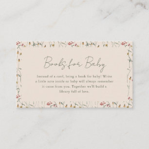 Bücher für Baby Wildblumen-Wiese Boho-Baby-Party Begleitkarte