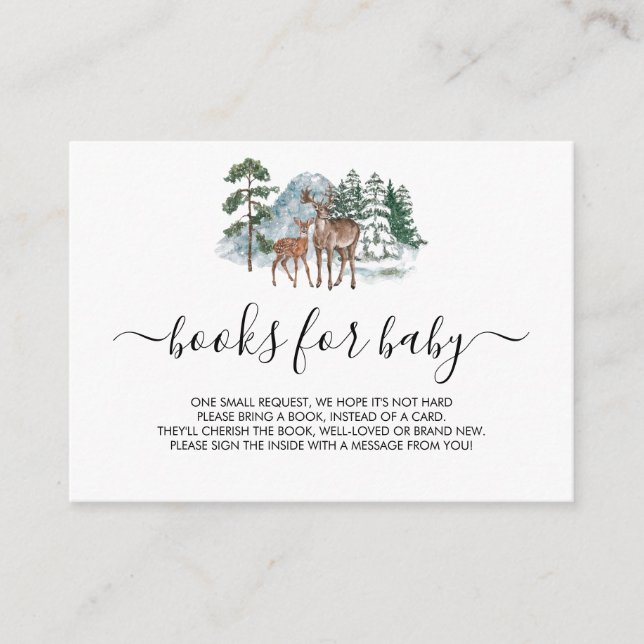 Bücher für Baby Winter Wonderland Babydusche Begleitkarte (Vorderseite)