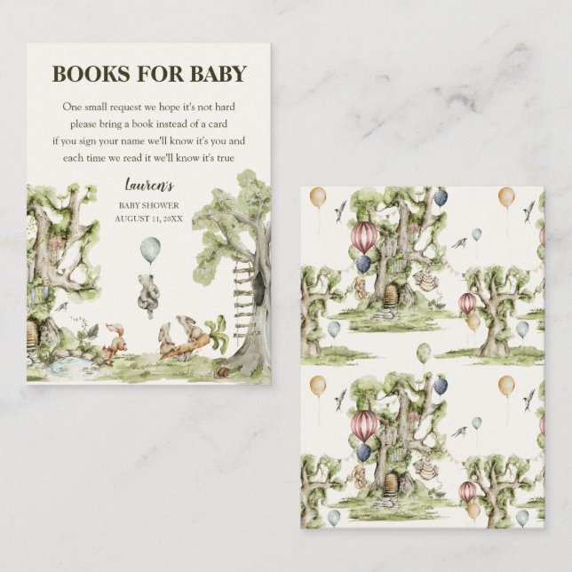 Bücher für Baby Woodland Animals Aquarelldusche Begleitkarte (Vorne/Hinten)