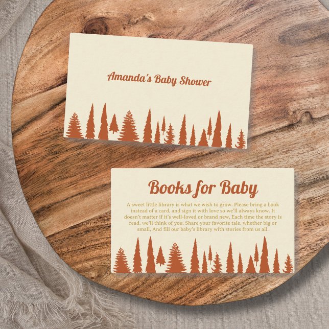Bücher für Baby Woodland Camping Babydusche Begleitkarte (Books For Baby Woodland Camping Baby Shower Enclosure Card)