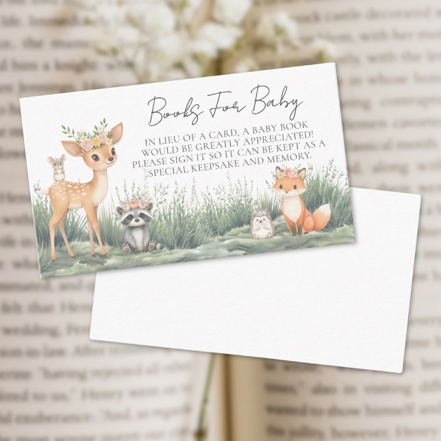 Bücher für Baby Woodland Forest Animals Kinderdusc Begleitkarte (Books For Baby Woodland Forest Animals Baby Shower Enclosure Card)