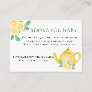 Bücher für Baby Yellow Teapot Babydusche Begleitkarte