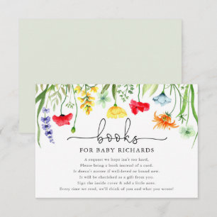 Bücher für Babybäder mit bunten Wildblumen Babydus Begleitkarte