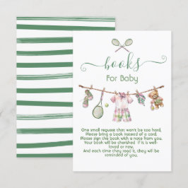 Bücher für Babybettchen mit Preppy Tennis Boy Einladung