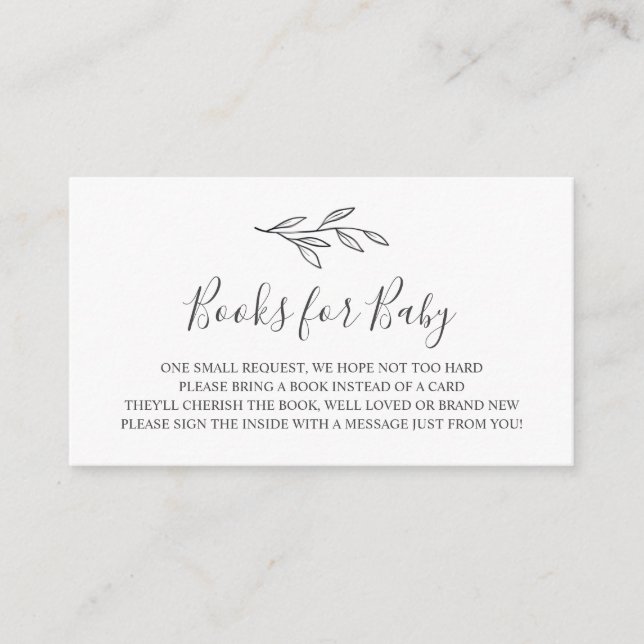 Bücher für Babybettkarte Begleitkarte (Vorderseite)