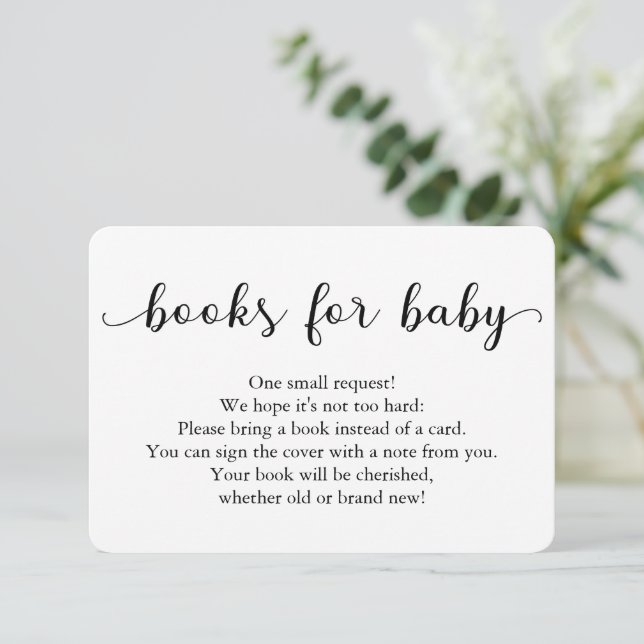 Bücher für Babybettkarte für Babydusche (Stehend Vorderseite)