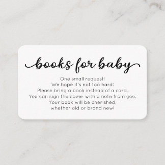 Bücher für Babybettkarte für Babydusche Begleitkarte
