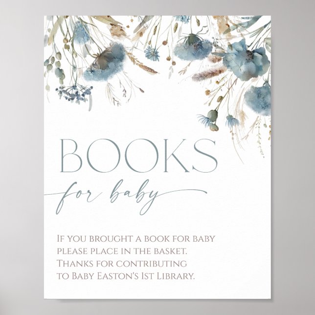 Bücher für Babyboho staubige blaue Wildblume Poster (Vorne)