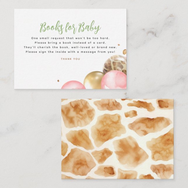 Bücher für Babydusche Begleitkarte (Vorne/Hinten)