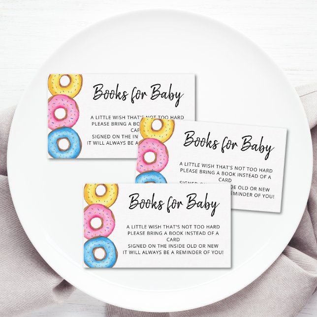 Bücher für Babydusche Donuts Begleitkarte (Von Creator hochgeladen)