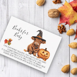 Bücher für Babydusche Halloween Highland Cow Begleitkarte