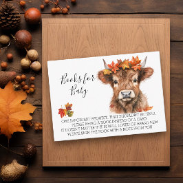 Bücher für Babydusche Halloween Highland Cow Begleitkarte