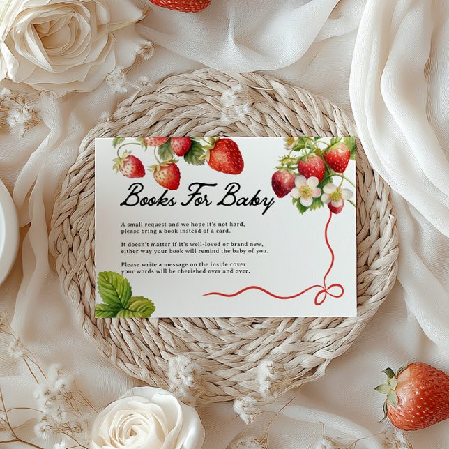 Bücher für Babykarten | Strawberry Baby Dusche Begleitkarte (Von Creator hochgeladen)