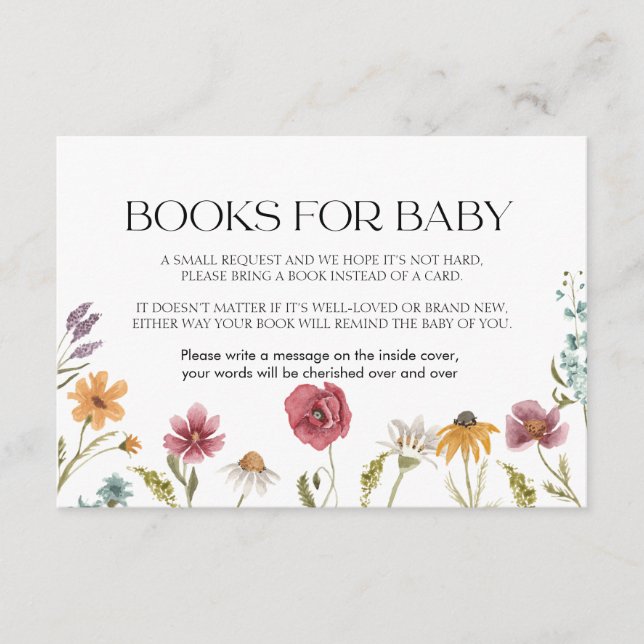 Bücher für Babykartenfloral Begleitkarte (Vorderseite)