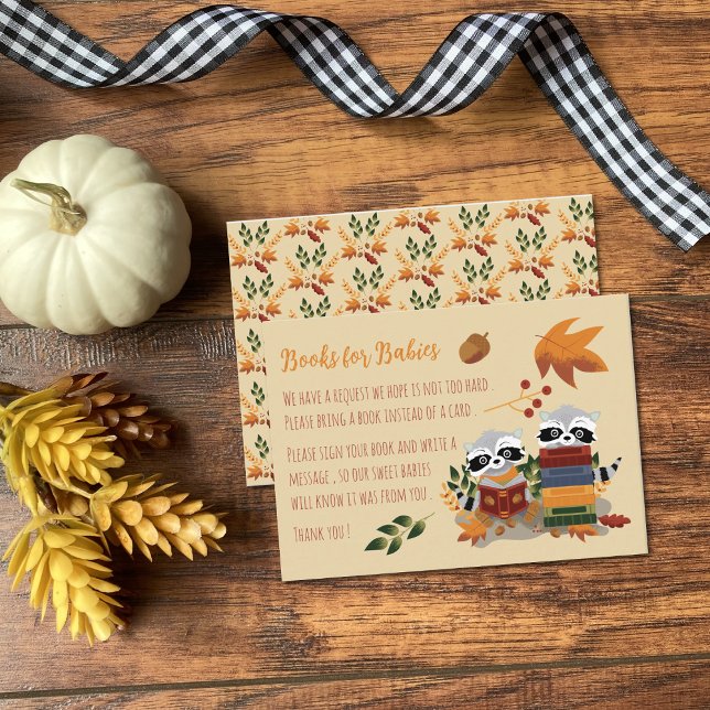 Bücher für Babys - Twin Raccoons Umschließungskart Begleitkarte (Books for babies twin raccoons insert cards .)