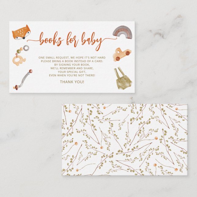 Bücher für Babyverpackungen Begleitkarte (Vorne/Hinten)