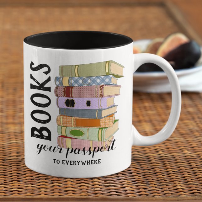Bücher für Buchliebhaber in aller Welt Zweifarbige Tasse (Von Creator hochgeladen)