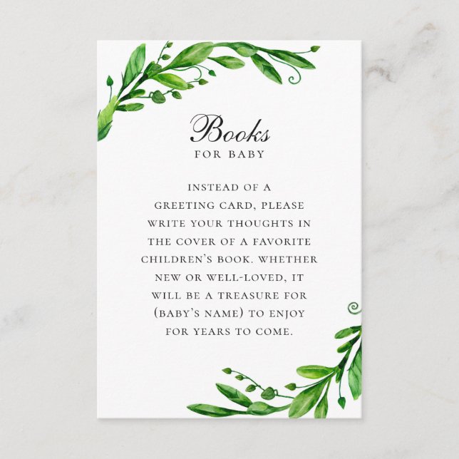 Bücher für das Baby. Bringen Sie eine Buchanfrage  Begleitkarte (Vorderseite)