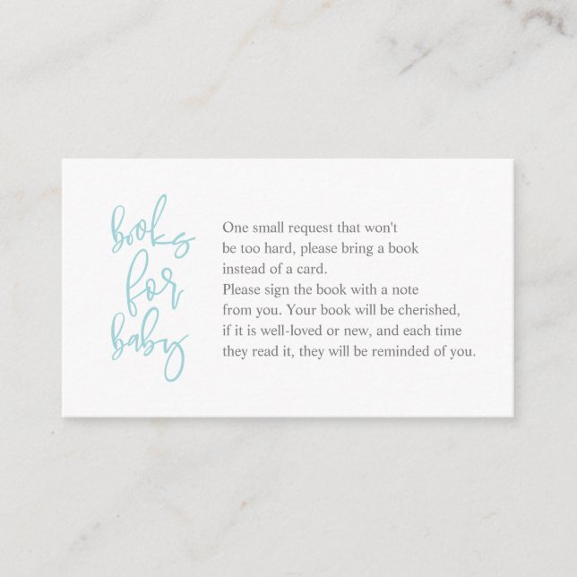 Bücher für das Baby, Creative tiffany graues Skrip Begleitkarte (Vorderseite)