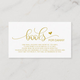 Bücher für das Baby, handgeschriebenes Gold-Script Begleitkarte