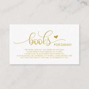 Bücher für das Baby, handgeschriebenes Gold-Script Begleitkarte