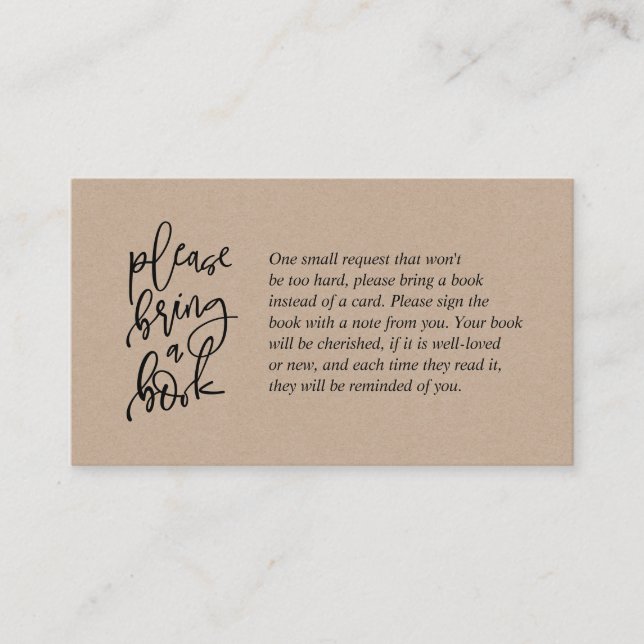 Bücher für das Baby, kreatives, rustikales Kraftsk Begleitkarte (Vorderseite)