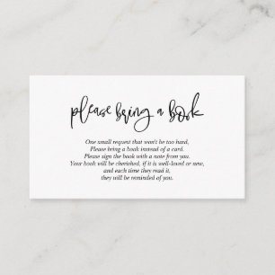 Bücher für das Baby, kreatives Schwarzes Script Begleitkarte