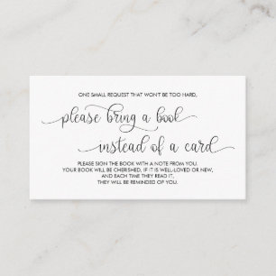 Bücher für das Baby, Moderne Handschrift Schwarz Begleitkarte