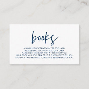 Bücher für das Baby, Moderne Minimal Marine Blue Begleitkarte