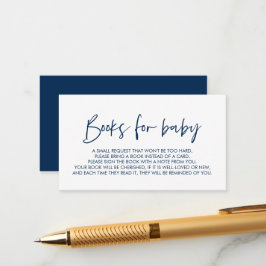 Bücher für das Baby, Moderne Minimal Navy Blue Begleitkarte