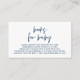 Bücher für das Baby, Moderne Minimal Navy Blue Begleitkarte