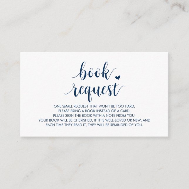 Bücher für das Baby, Modernes Niedliches Navy Blue Begleitkarte (Vorderseite)