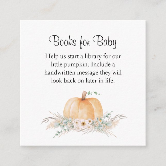 Bücher für das Pumpkin-Design der Babykarte Begleitkarte (Vorderseite)