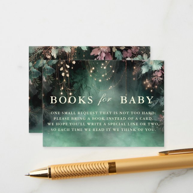 Bücher für den kleinen bezauberten Waldgarten Begleitkarte (Vorderseite/Rückseite Beispiel)