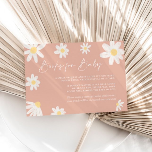 Bücher für die Babykarte Blush Daisy Pink Mitteilungskarte (Von Creator hochgeladen)