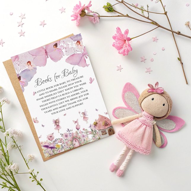 Bücher für die Babykarte - Rosa Märchendusche Begleitkarte (Von Creator hochgeladen)