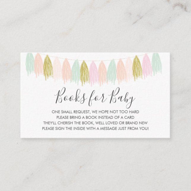 Bücher für die Babysteckkarte Begleitkarte (Vorderseite)