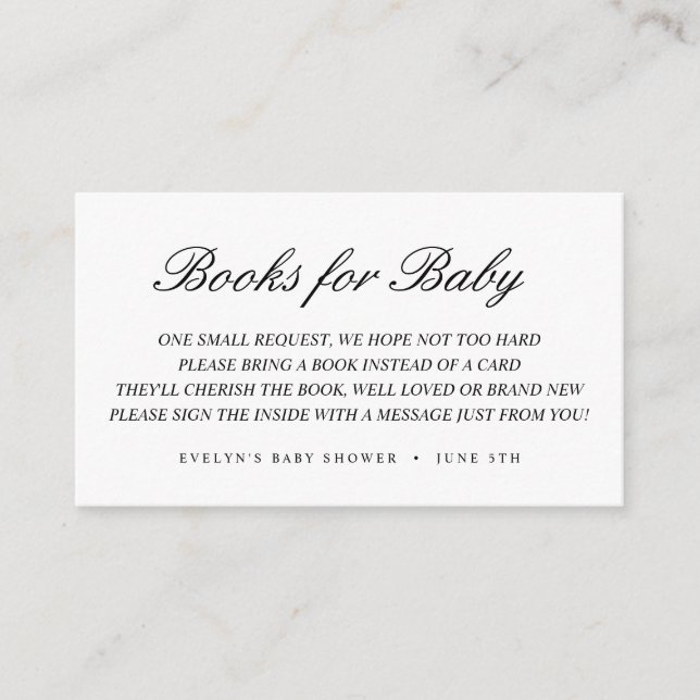 Bücher für die Babysteckkarte Begleitkarte (Vorderseite)