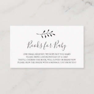 Bücher für die Babystichkarte Begleitkarte