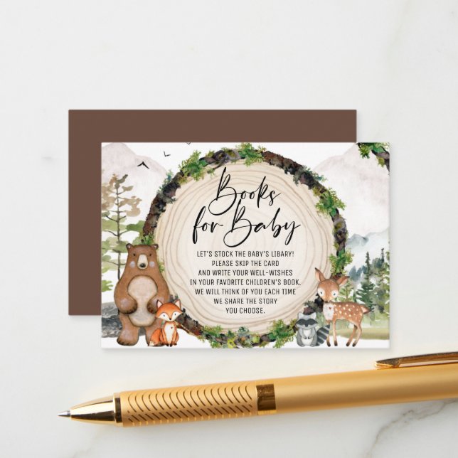 Bücher für die Babyverpackungskarte für Landtiere Begleitkarte (Vorderseite/Rückseite Beispiel)