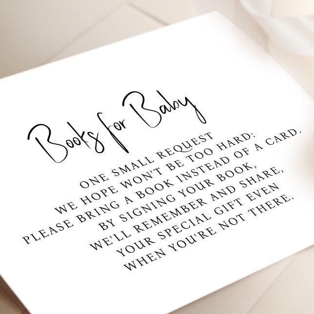 Bücher für die Babyverpackungskarte Minimalistisch Begleitkarte (Von Creator hochgeladen)