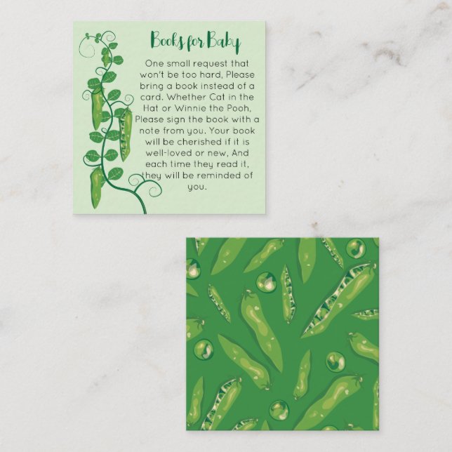 Bücher für die süße Erbse Begleitkarte (Vorne/Hinten)