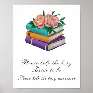 Bücher für florale Brautparty Helfen der beschäfti Poster