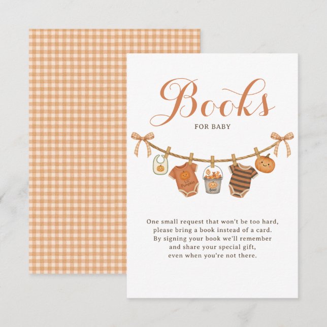 Bücher für Kinderdusche Halloween Begleitkarte (Vorne/Hinten)