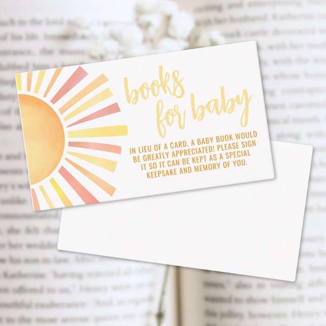 Bücher für kleine Sonnenstrahlen mit Baby-Dusche Begleitkarte (Books For Baby Little Ray Of Sunshine Baby Shower Enclosure Card )