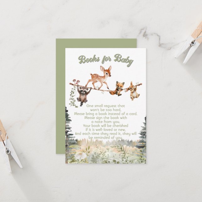 Bücher für Kleinkinder für die Wäscheleine Einladung (Vorderseite/Rückseite Beispiel)