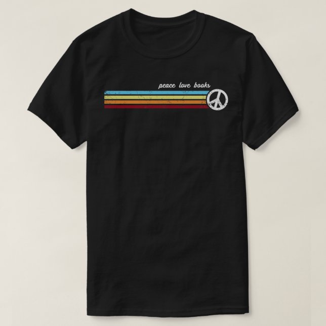 Bücher für Retro-Streifen T-Shirt (Design vorne)