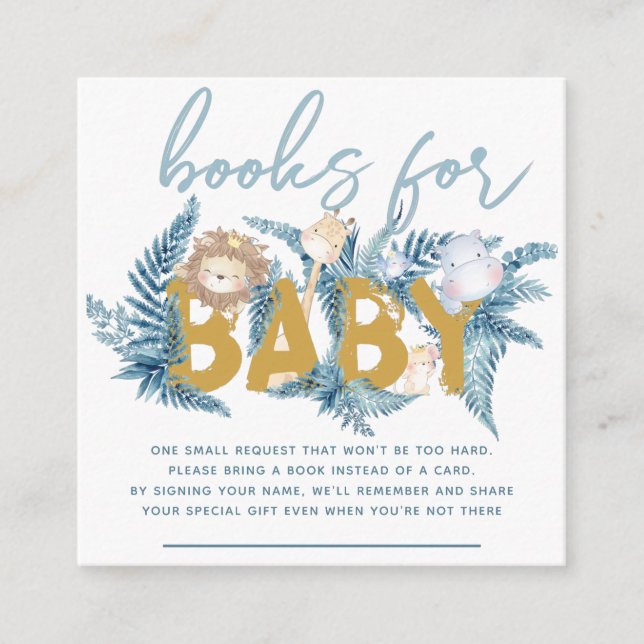 Bücher für Safari-Tiere Begleitkarte (Vorderseite)