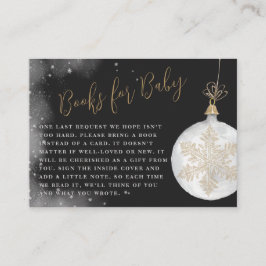 Bücher für Schneeflocken Winterbabydusche Begleitkarte